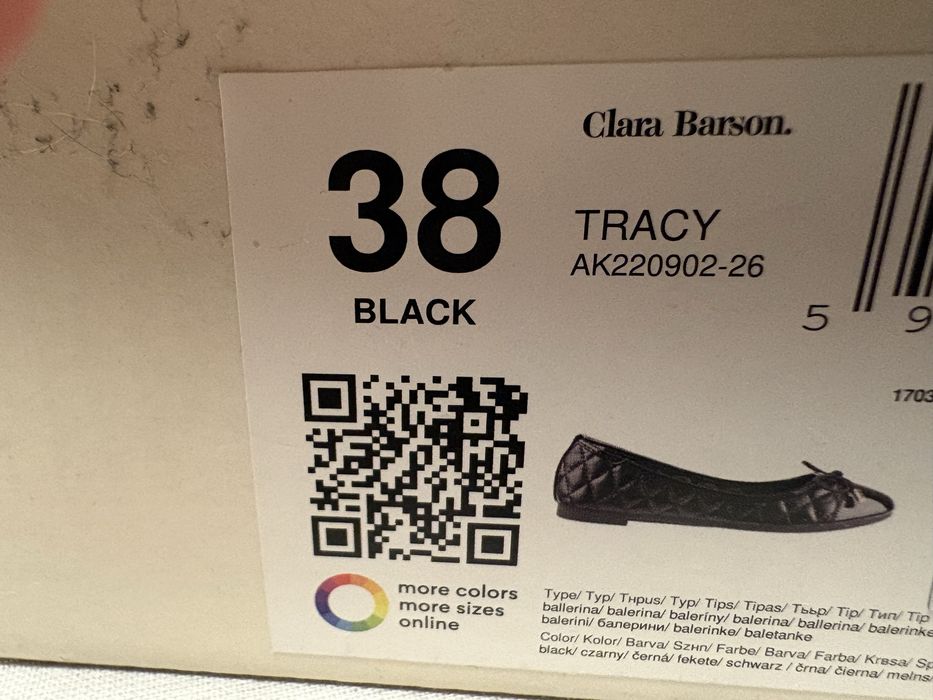 Baleriny czarne Clara Barson 38 idealne do stroju galowego