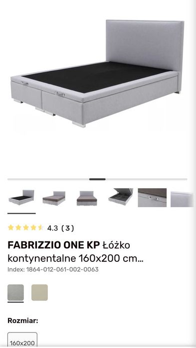 Łóżko kontynentalne 160x200