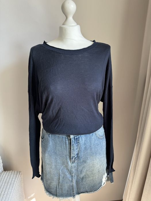 Cienki granatowy sweterek M H&M