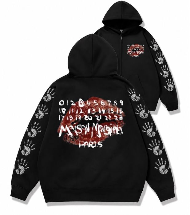 Зип худи Maison Margiela Paris Logo унисекс черное Мейсон Мардежа кофта лонгслив толстовка Новинка свитшот