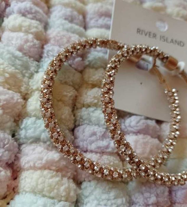 RIVER ISLAND/ Duże, Bogato zdobione kolczyki koła z Londynu, NOWE