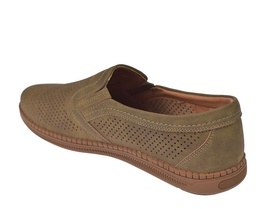 Mokasyny męskie półbuty khaki P-4-7034 rozmiar: 43