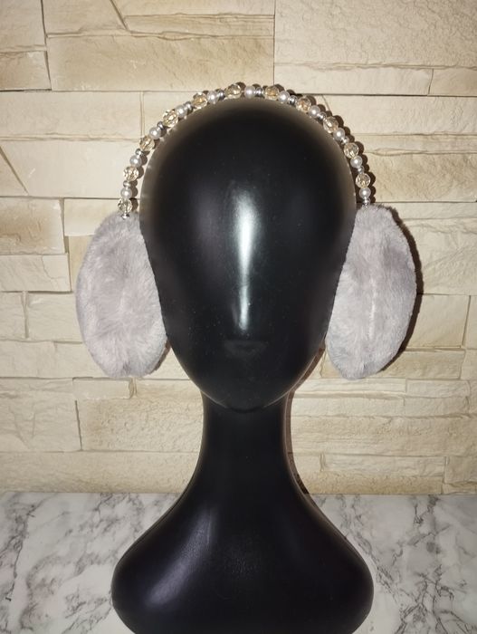 Nauszniki zimowe futerko koraliki perełki futrzastePrzepiękne nausznik