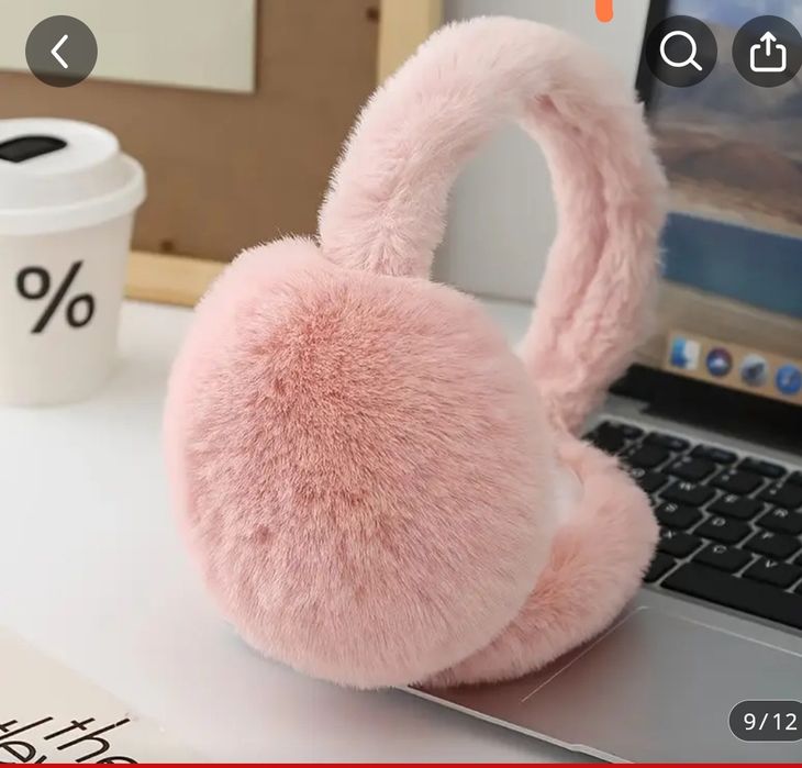 Пухнасті навушники для жінок різного кольору