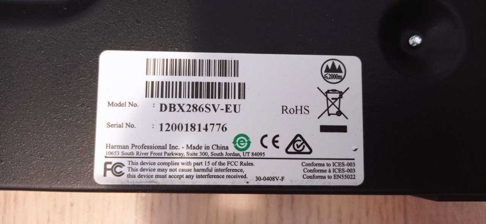 DBX 286s Mic Preamp/Processor