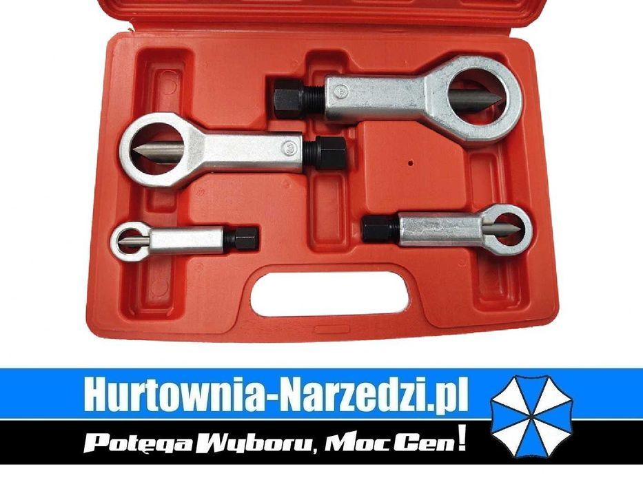 Zestaw przecinaków do nakrętek 4 elementy 9-27 mm obrobionych śrub