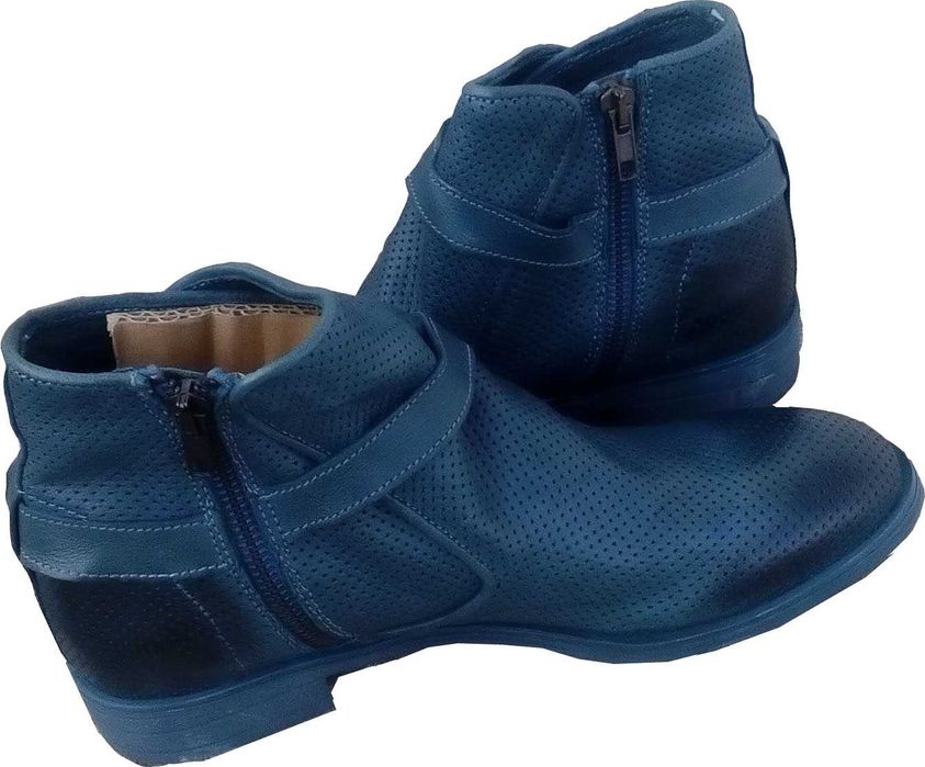 Nº 37 Botim Microperfurado em Pele Verde Petróleo Novo Exportação