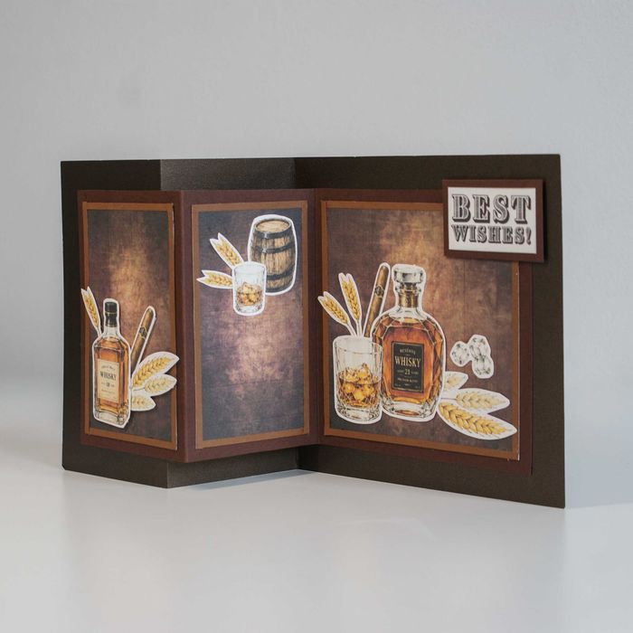 Kartka ręcznie robiona 3D - Whisky dla mężczyzn