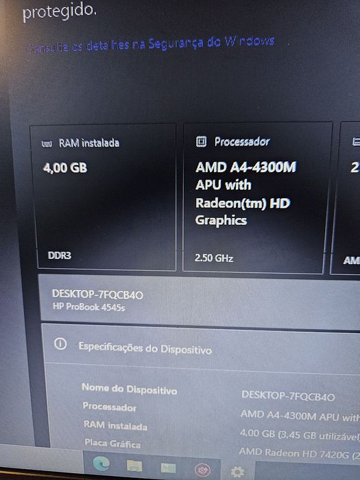 HP probock 4545s .amd A4 4300M .4gb DDR3.hd 1T .