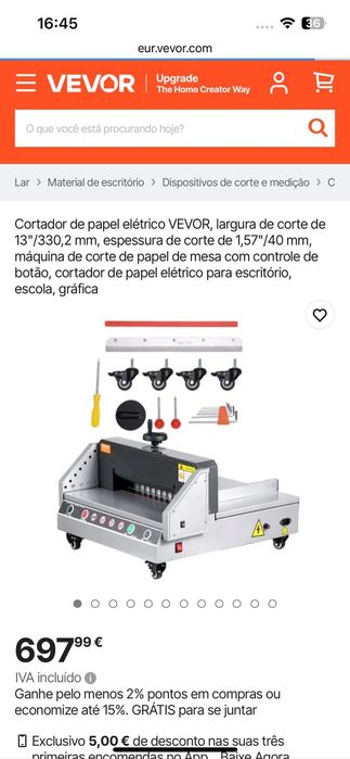 Cortador de papel VEVOR