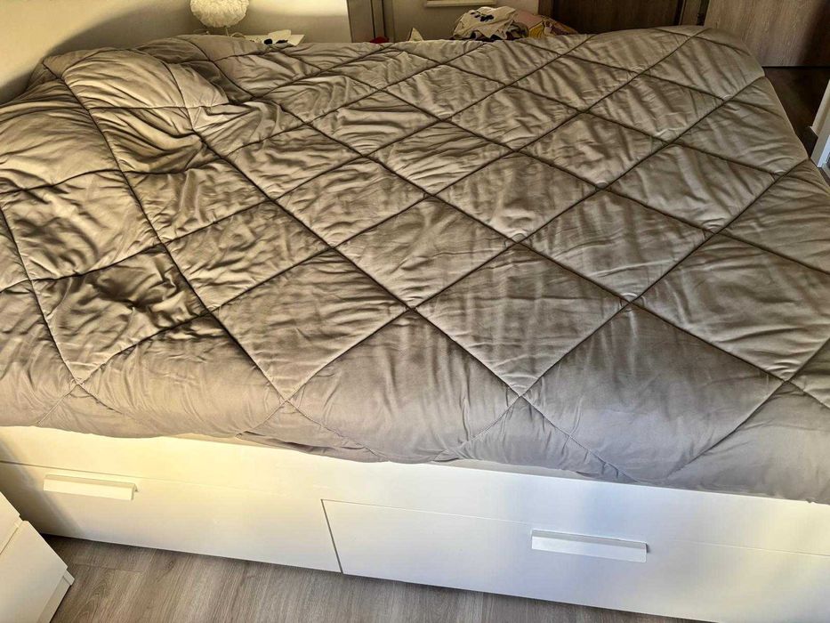 "BRIMNES" Ikea cama c/arrumação, branco, 160x200 cm com colchão incluído