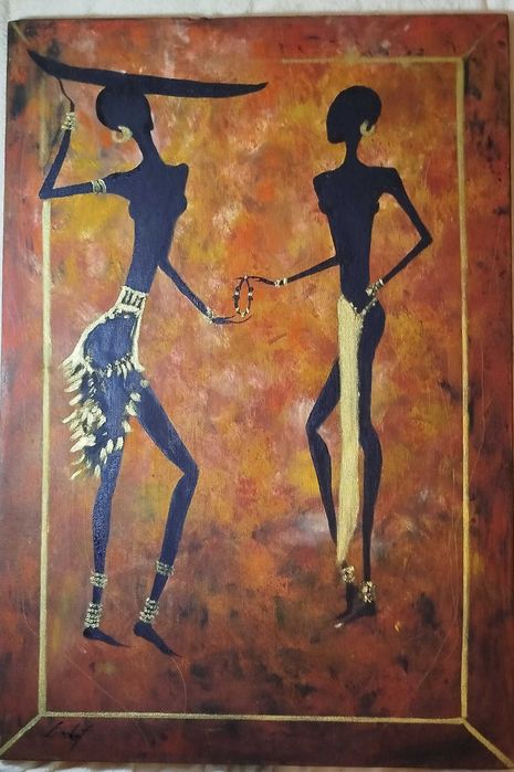 obraz etno, olej, 73x50