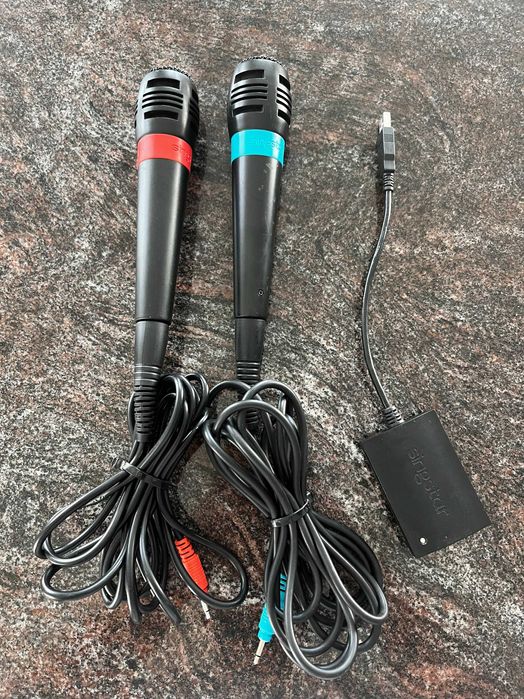 Dwa Mikrofony SINGSTAR + adapter USB, PS3