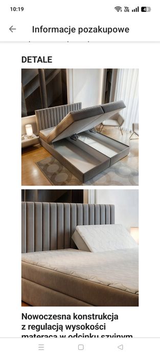 Łóżko kontynentalne 160