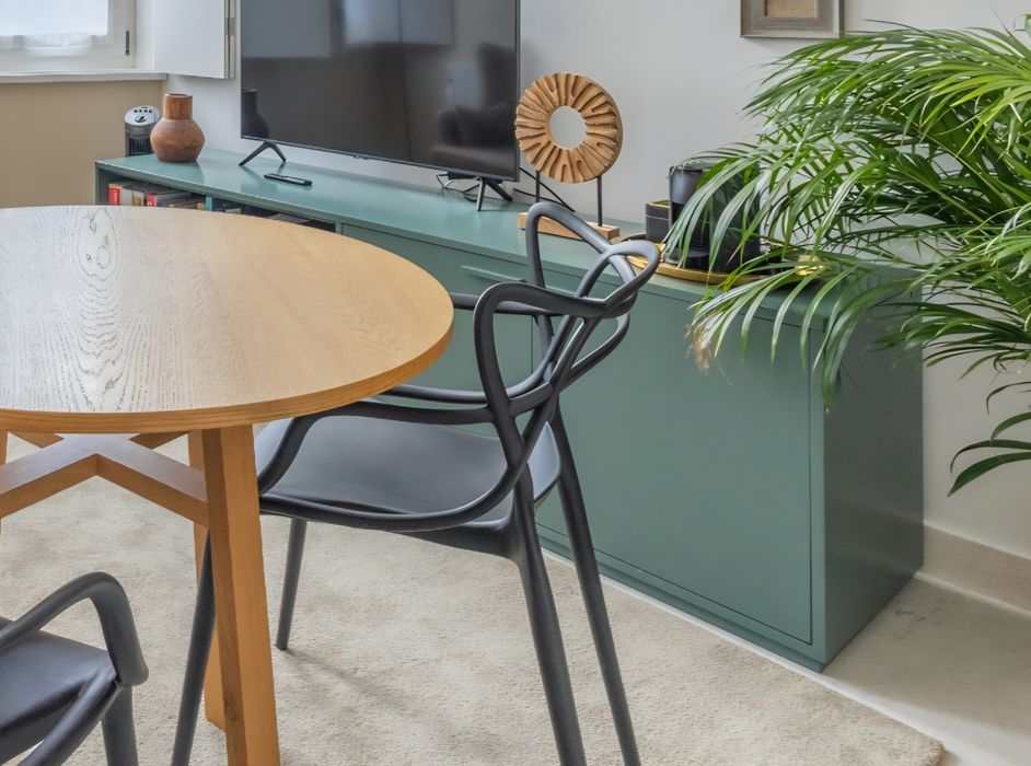 Consola, móvel de tv verde