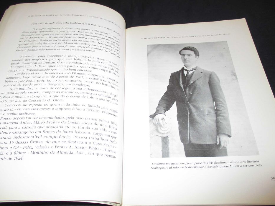 Livro O Hábito de Beber no contexto existencial e poético Pessoa