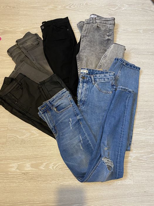 Zestaw spodnie Zara stradivarius Bershka 36 woskowane