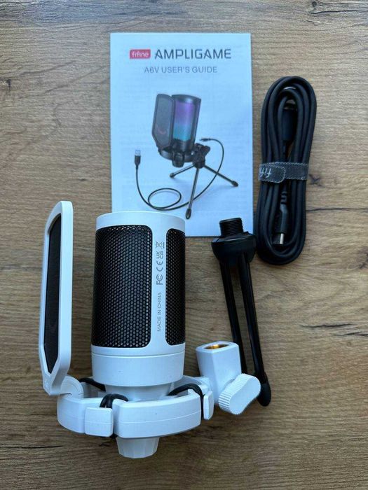 Микрофон Fifine AmpliGame A6V Black/White Новые!