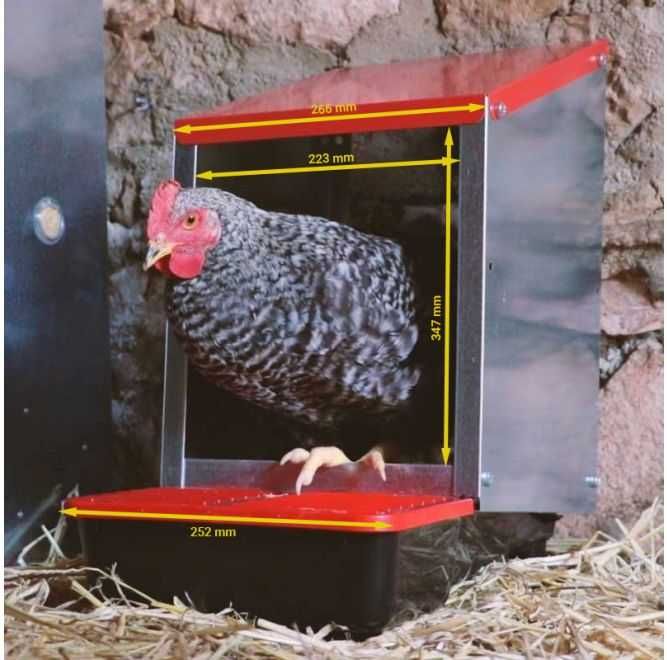 Gniazdo/Gniazda dla kur automatyczne poczwórne z pojemnikiem na jajka