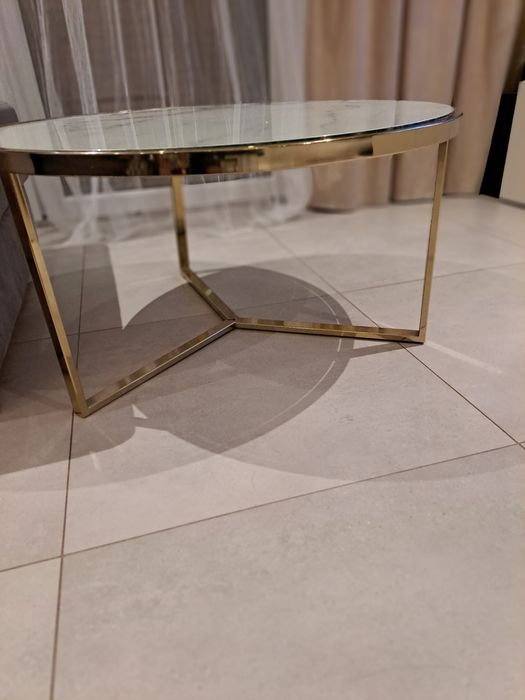 Szklany Stolik kawowy, marmur