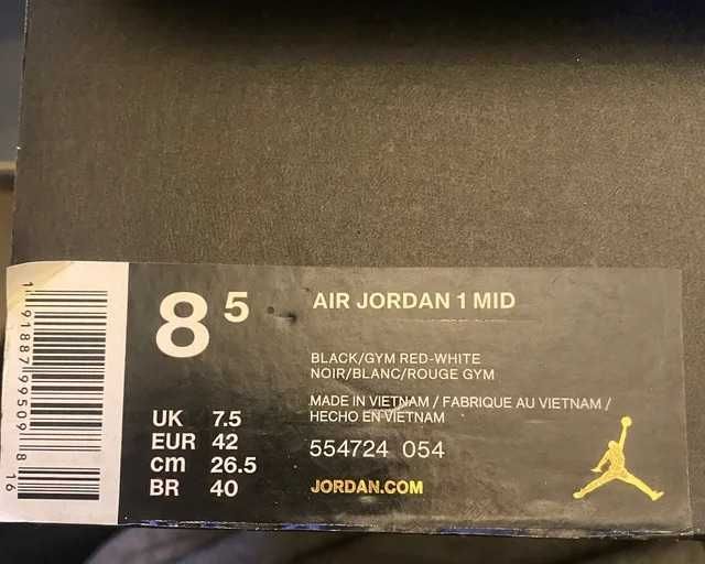 Nike Air Jordan 1 Mid Bred Reverse