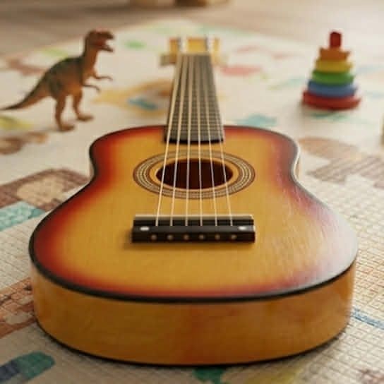 Klasyczna Gitara Drewniana dla Dzieci 6 Strun + Kostka do Nauki Gry