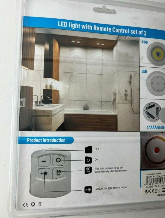 Лампи LED 3 шт. на пульті і батарейках з режимами Лед