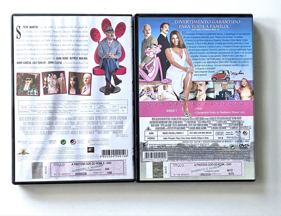 Conjunto Dvds A Pantera Cor de Rosa(Raro)/ Como novos.