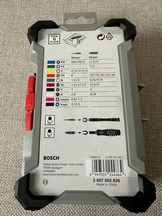 Bosch - zestaw precyzyjnych bitów, wkrętak