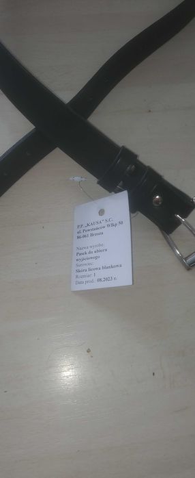 Elegancki pasek męski czarny skora naturalna