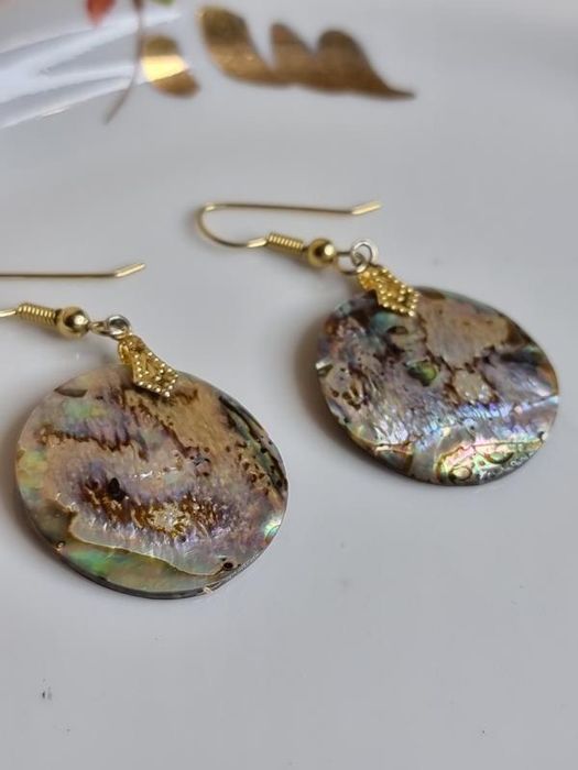 Оригінальні вінтажні сережки з натурального перламутру