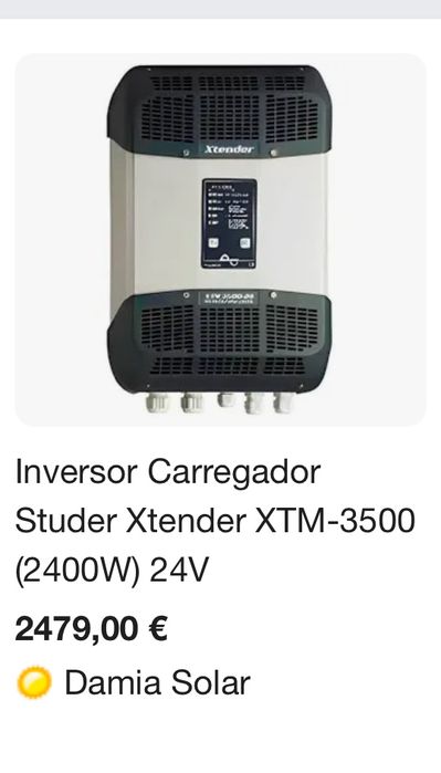 Inversor / carregador fotovoltaico hibrido XTM3500-24 (on-off grid)