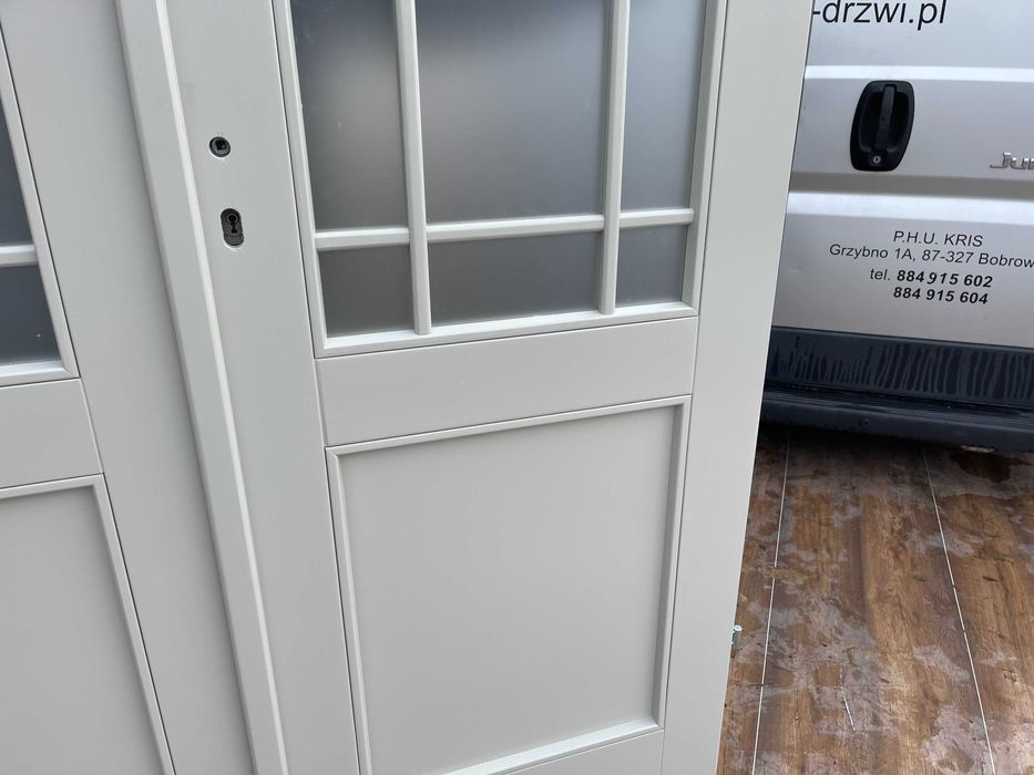 Drzwi DREWNIANE francuskie szprosy Hampton prowansalskie NA WYMIAR