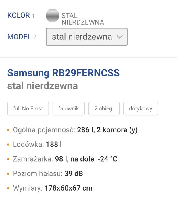 Lodówka Samsung 188l