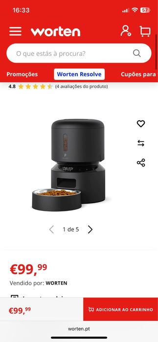 Dispensador de Comida Automático PETLIBRO Granary Preto 3L .