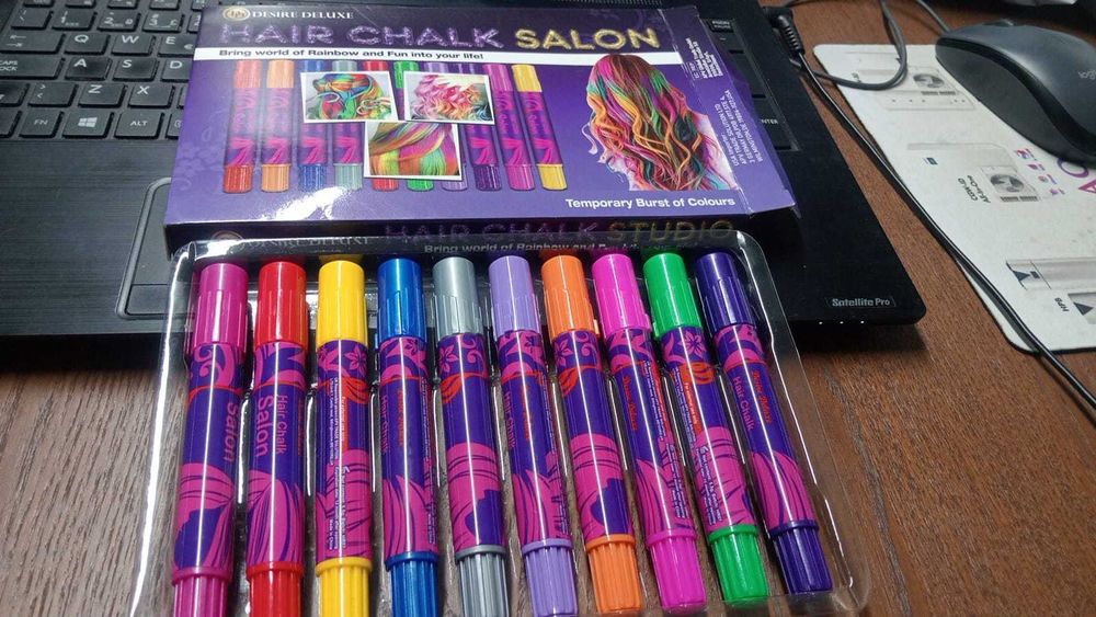 Conjunto 10 Canetas de Giz para Cabelo Desire Deluxe