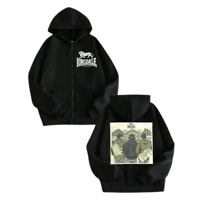 Зип худи Lonsdale London Fight casual Logo унисекс лонсдейл толстовка