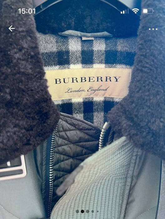 Burberry men’s shearling bomber jacket