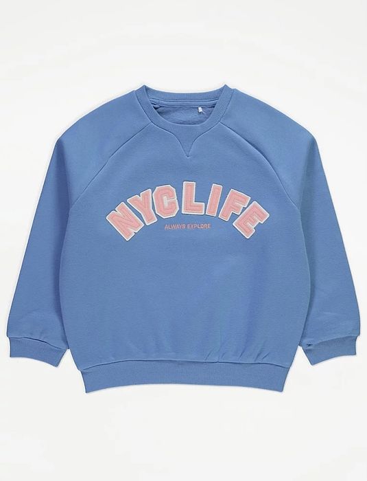 92 98 George niebieska bluza dresowa ocieplana ciepła NYC life