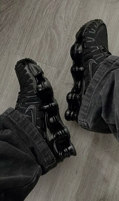 Nike Shox TL черные , кроссовки на весну,  шнурки Supreme і прості