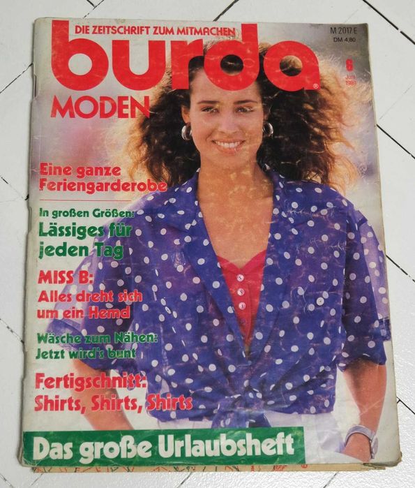 Burda moden 1989 - czerwiec krawiecki niemiecki stara