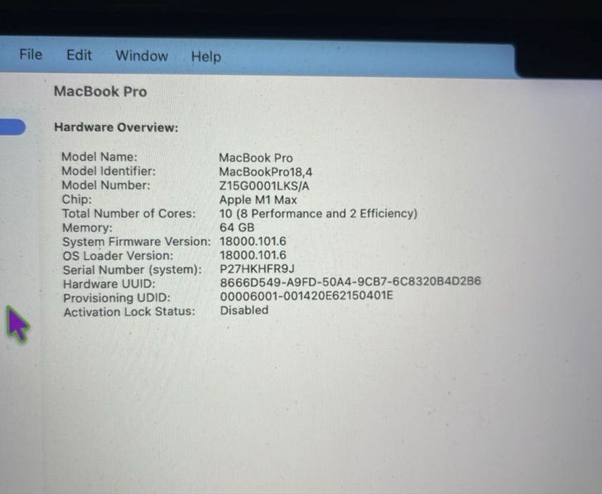 Macbook Pro M1 Max (14”/64gb 1TB 10/24 CPU/GPU 87% Battery!)