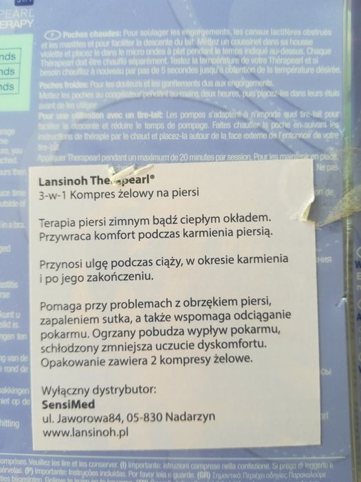 Żelowe kompresy na piersi Lansinoh Thera Pearl