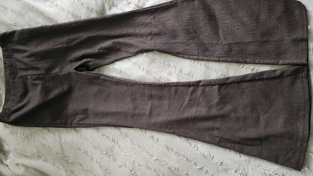 Brązowy nowy komplet top + spodnie M