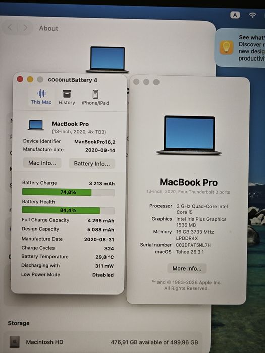 MacBook Pro 13" 2020 16Gb / 512 Gb (А2251)