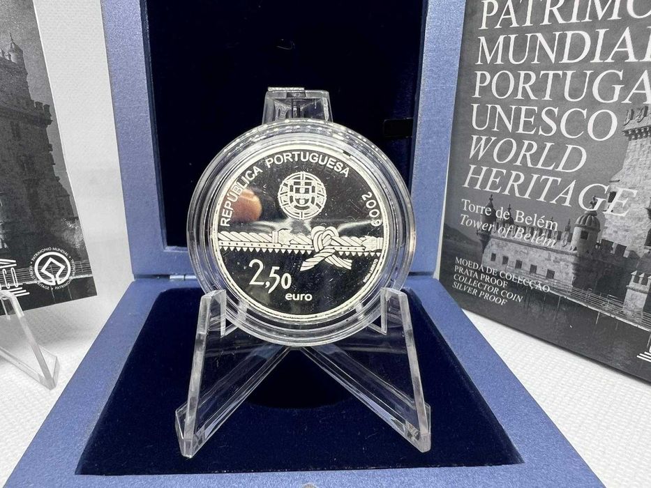 Portugal 2009 - Estojo 2,5 Euros Prata Proof Património Mundial da Unesco - Torre de Belém