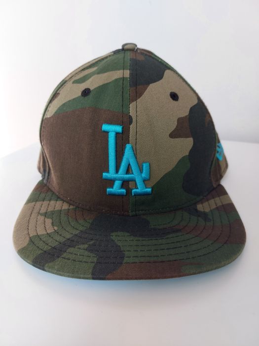 UNIKAT Full cap LA new era 7 55.8 cm moro turkus czapka z daszkiem