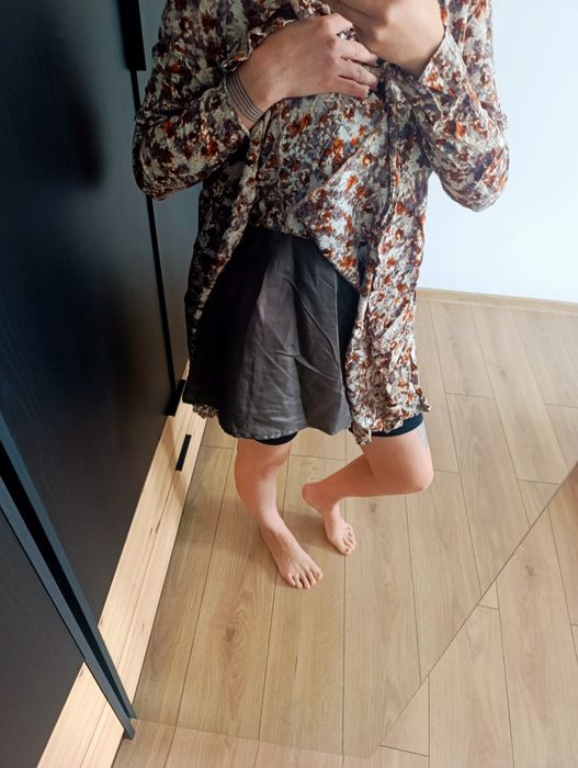 Jesienna sukienka, długi rękaw, marszczona, Plus Size, 44, XXL, H&M