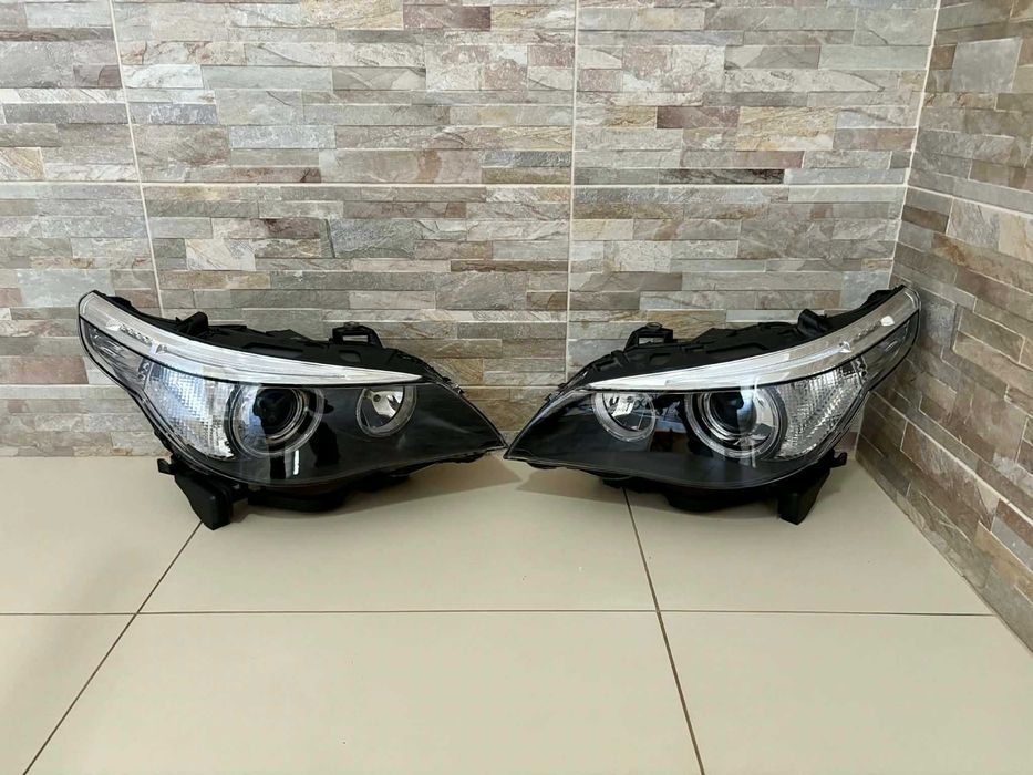 Bmw E60 E61 Lampy Przód Bi-Xenon Skrętny Komplet Lewa + Prawa EU Orginał