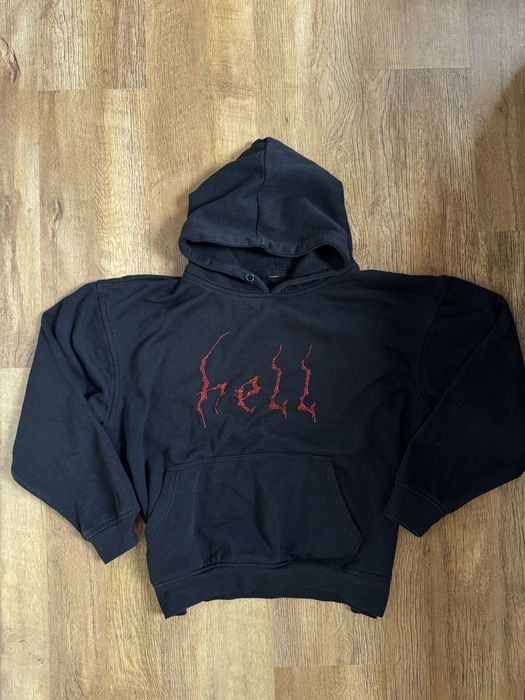 Bluza admor czarna Hell z cekinami czerwonymi hoodie oversize y2k